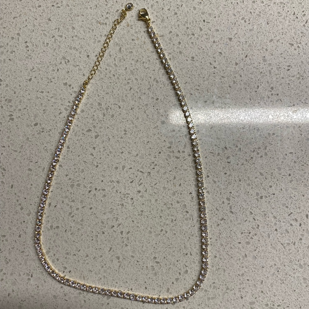 NWOT Gold Tennis Necklace
